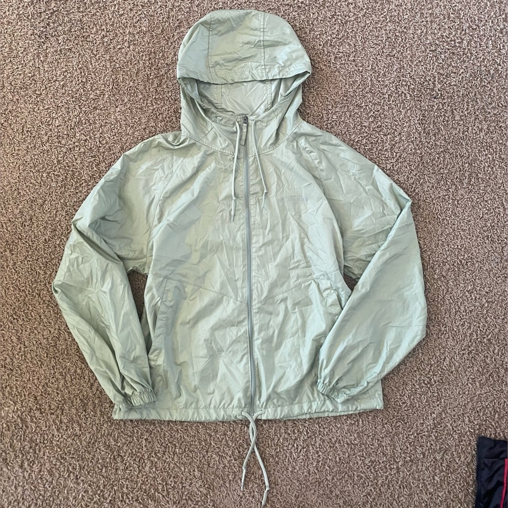 Columbia May Valley Windbreaker Zip Up in Sage Green, Size L